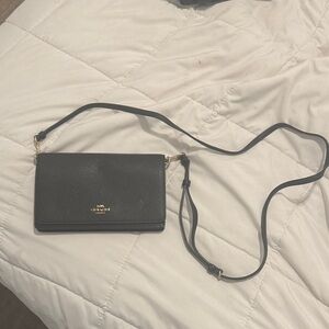 Coach Pebbled Leather Black Crossbody Bag
